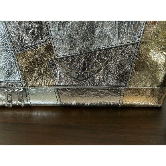 New without tags - Zadig & Voltaire Rocky Vintage Metal Leather Patchwork Bag - Picture 2 of 12